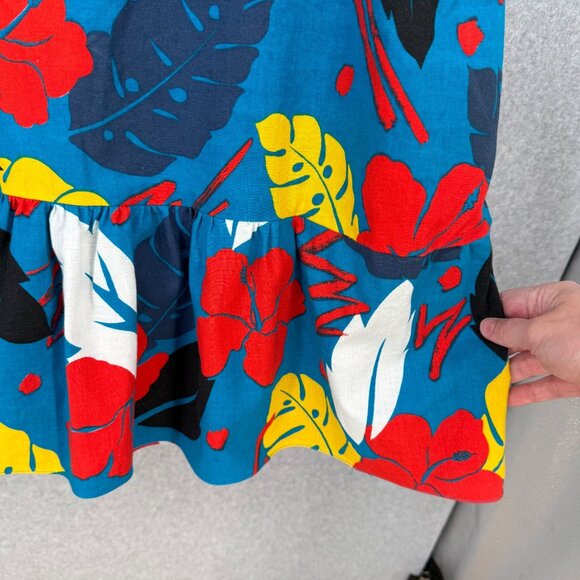 Island Vibrations Womens VTG Floral Hawaiian MuuMuu Dress Size L Multicolor SS - Picture 3 of 10